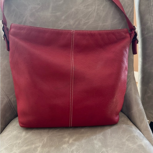 Giani Bernini Red Leather Shoulder Bag - Picture 2 of 8